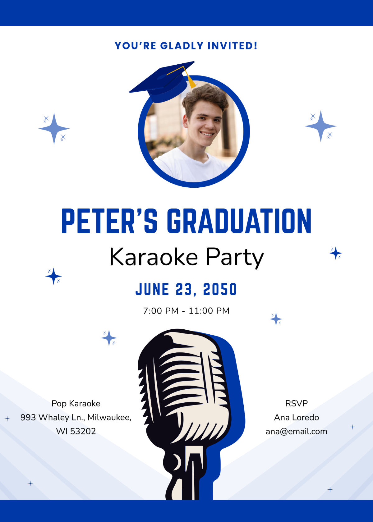 Karaoke Graduation Invitation Template - Edit Online & Download