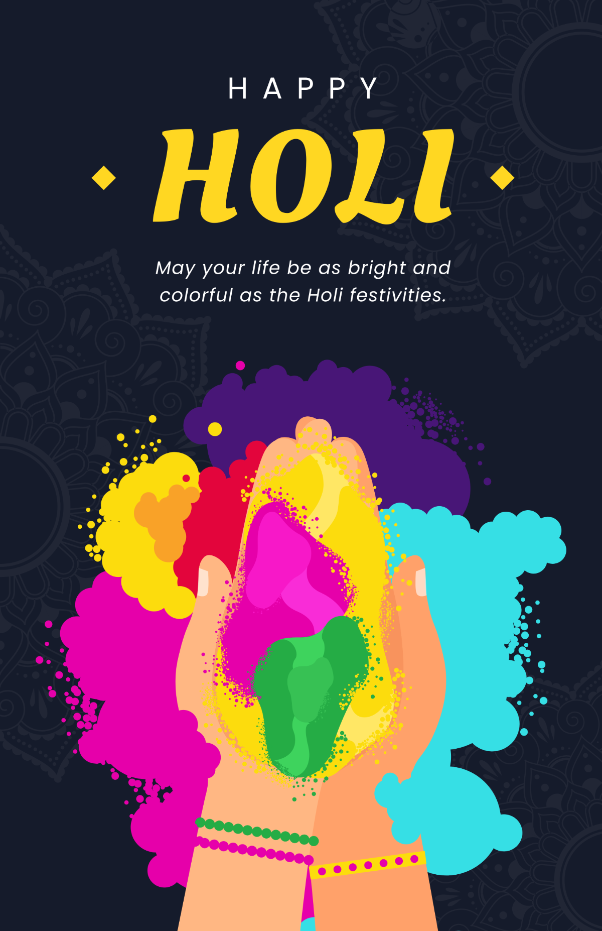 Holi Greeting Poster Template - Edit Online & Download