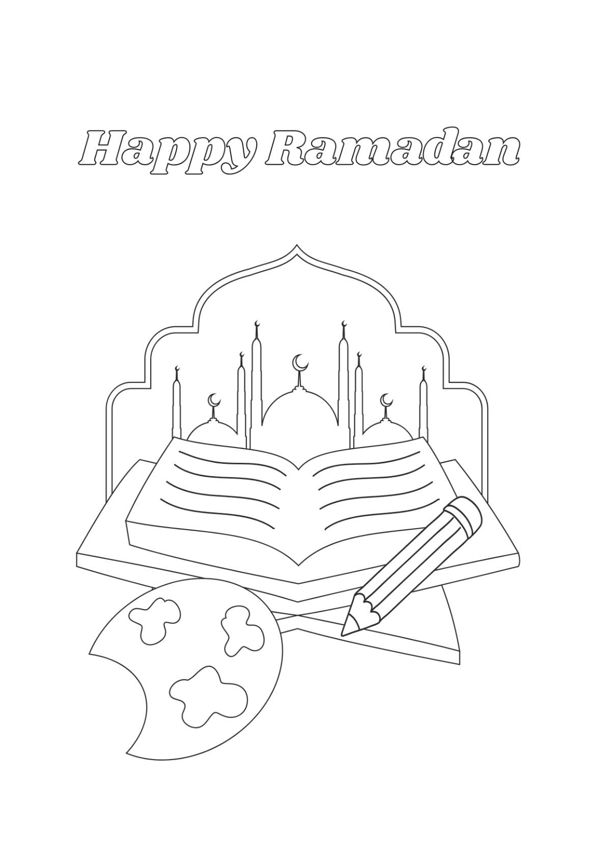 Free Ramadan Drawing for Schools Template