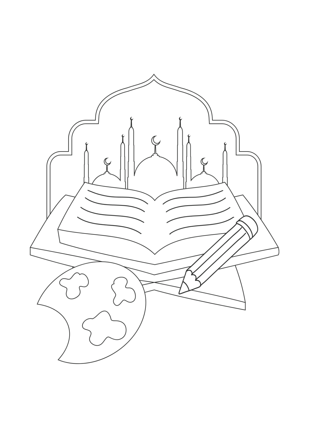 Free Ramadan Drawing for Schools Template