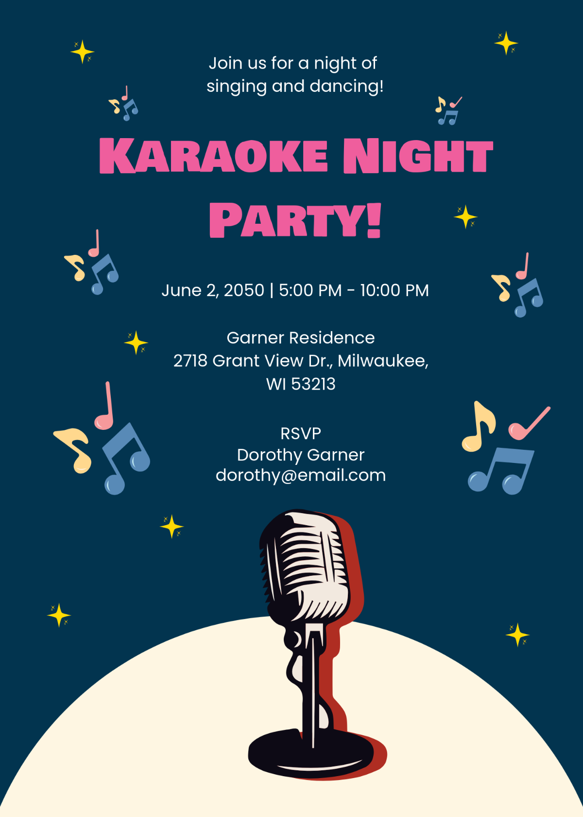 Karaoke Invitation Template - Edit Online & Download