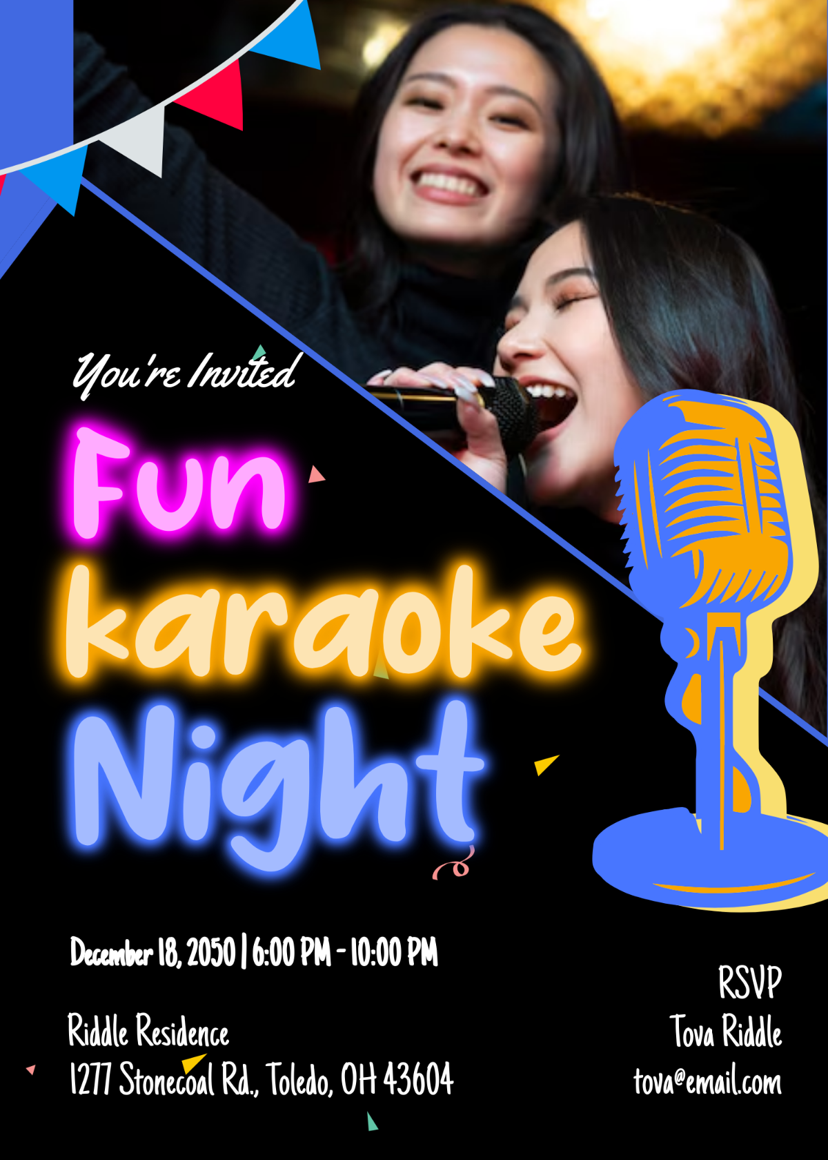 Funny Karaoke Invitation Template - Edit Online & Download
