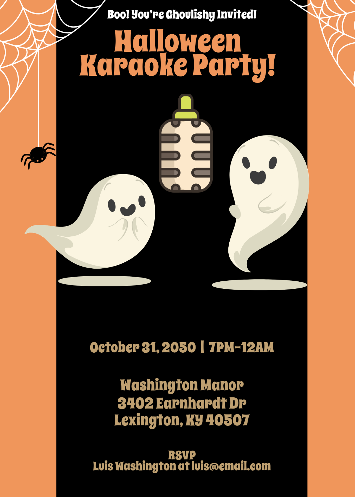 Halloween Karaoke Invitation Template - Edit Online & Download