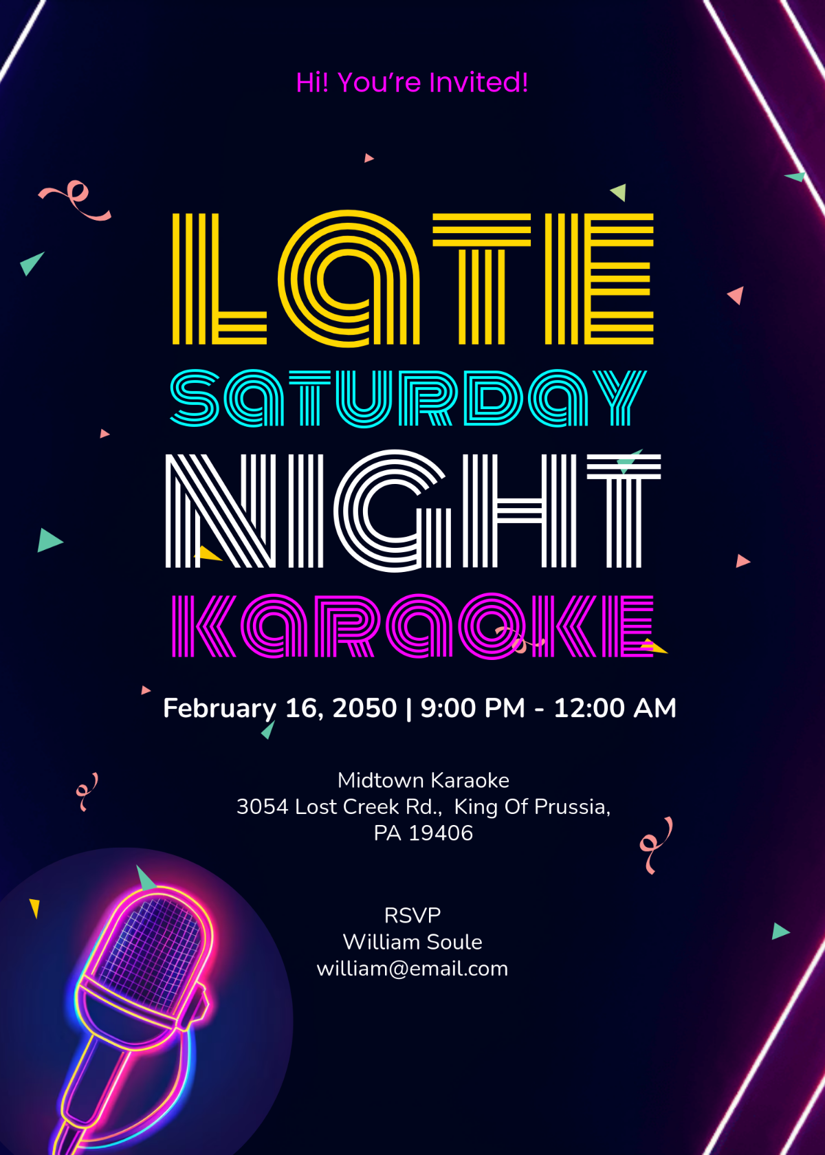 Editable Karaoke Invitation Template for Adults - Edit Online & Download