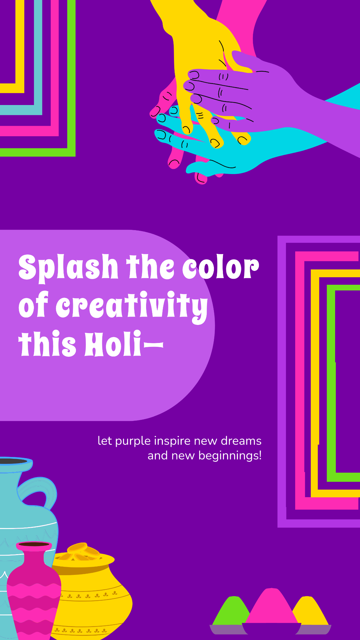 Purple Holi Quote Template - Edit Online & Download