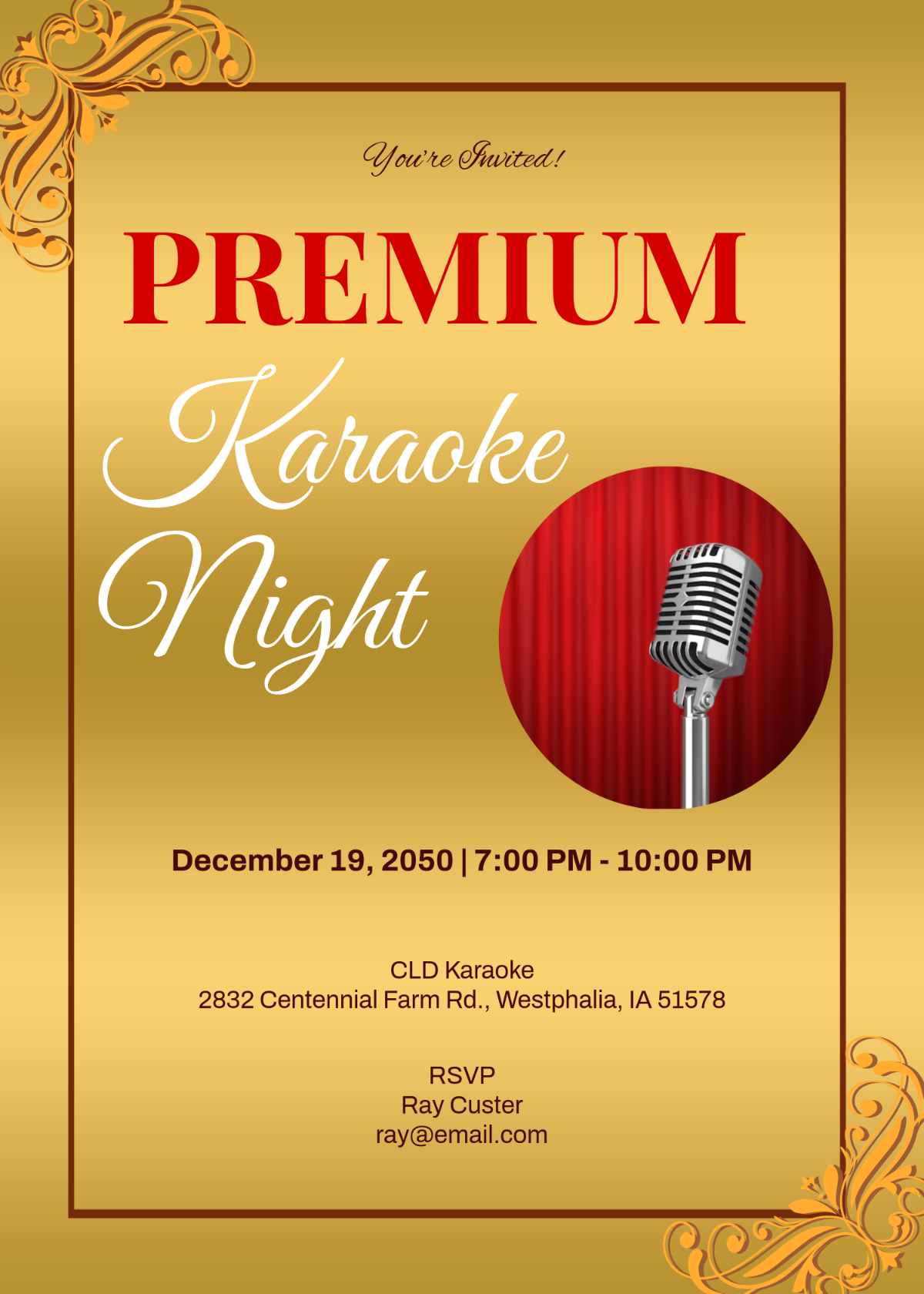 Premium Karaoke Time Invitation Template - Edit Online & Download