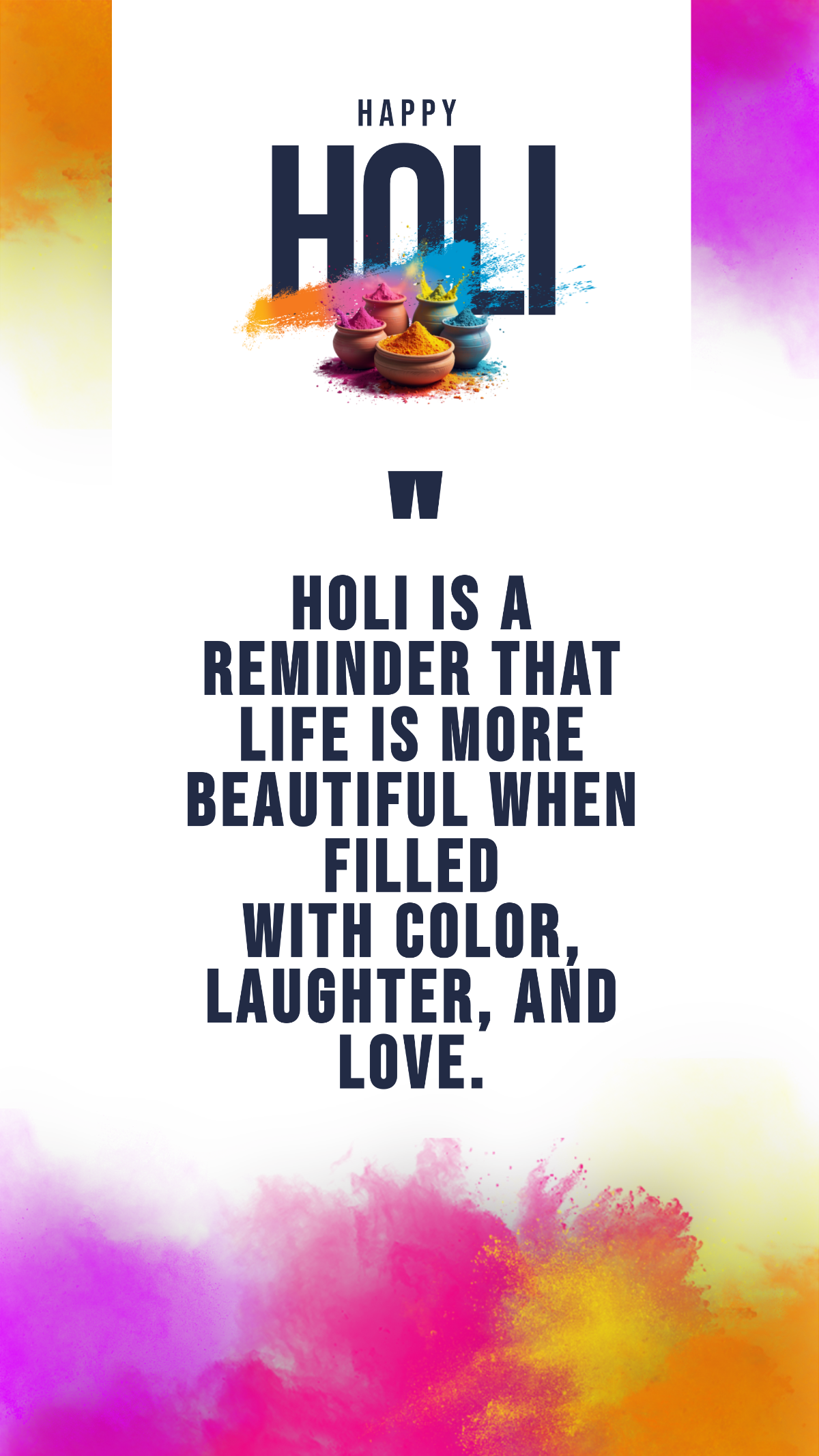 Positive Holi Quote Template - Edit Online & Download