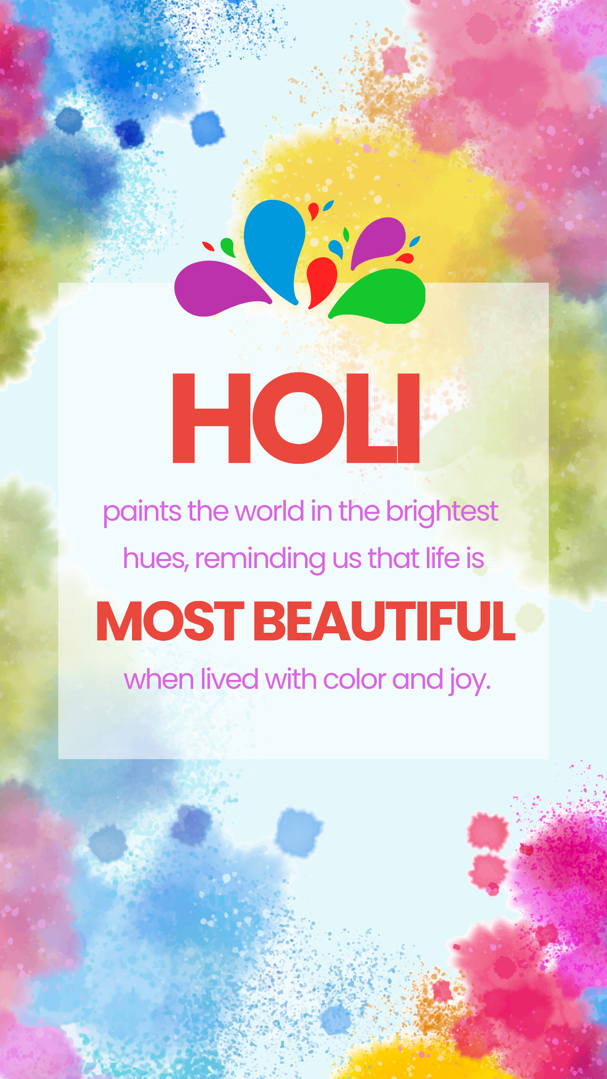 Colorful Holi Quote Template - Edit Online & Download