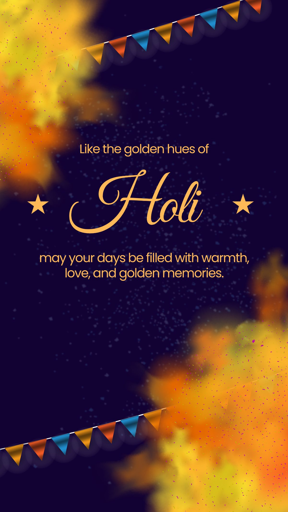 Gold Holi Celebration Quote Template - Edit Online & Download