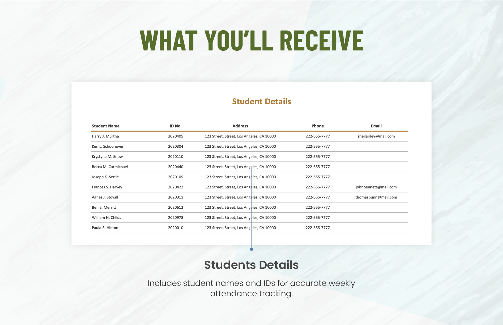 University Weekly Attendance Sheet Template