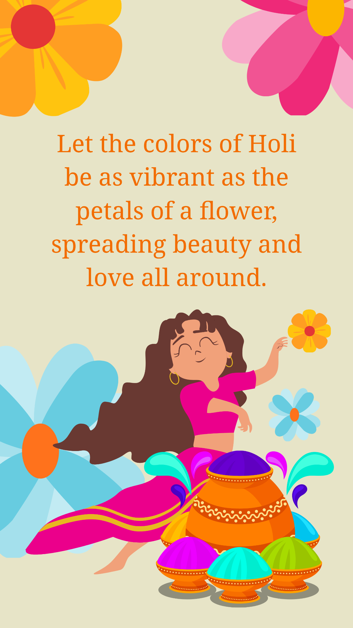 Holi Flower-Themed Quote Template - Edit Online & Download