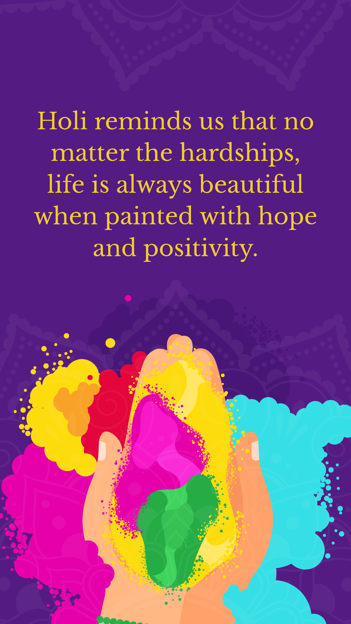 Inspirational Holi Quote Template - Edit Online & Download