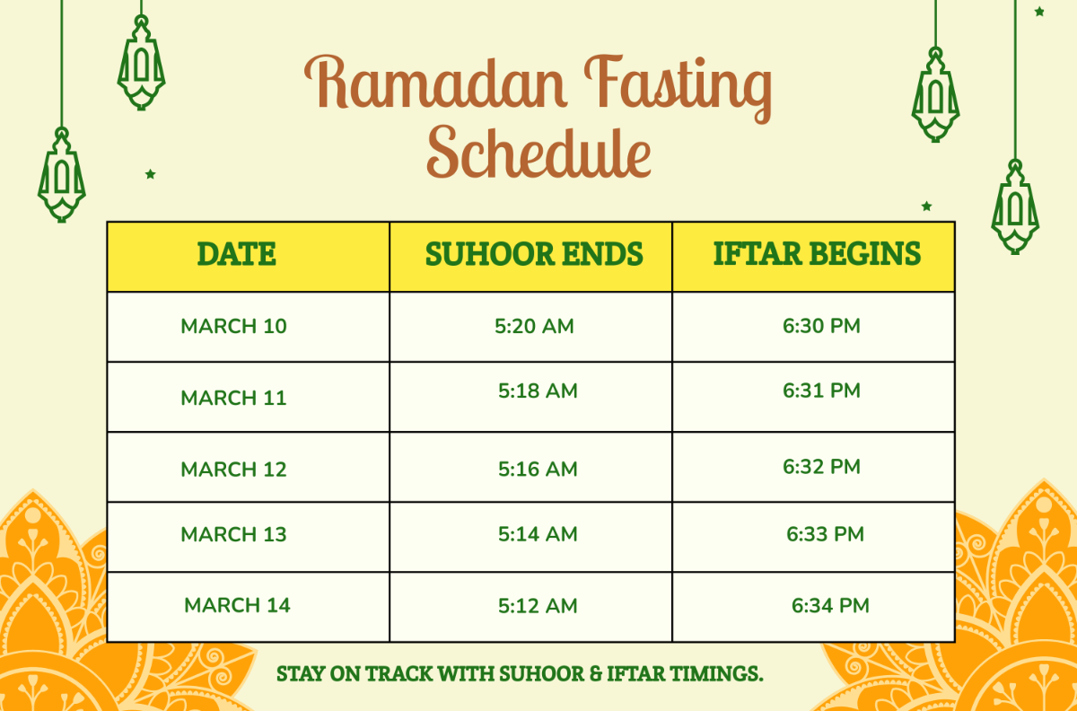 Free Ramadan Fasting Calendar Banner Template