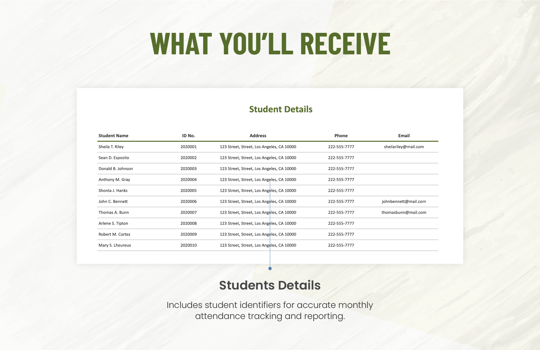 University Monthly Attendance Sheet Template