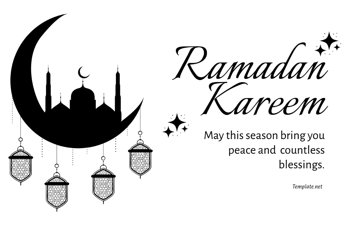 Free Black and White Ramadan Banner Template