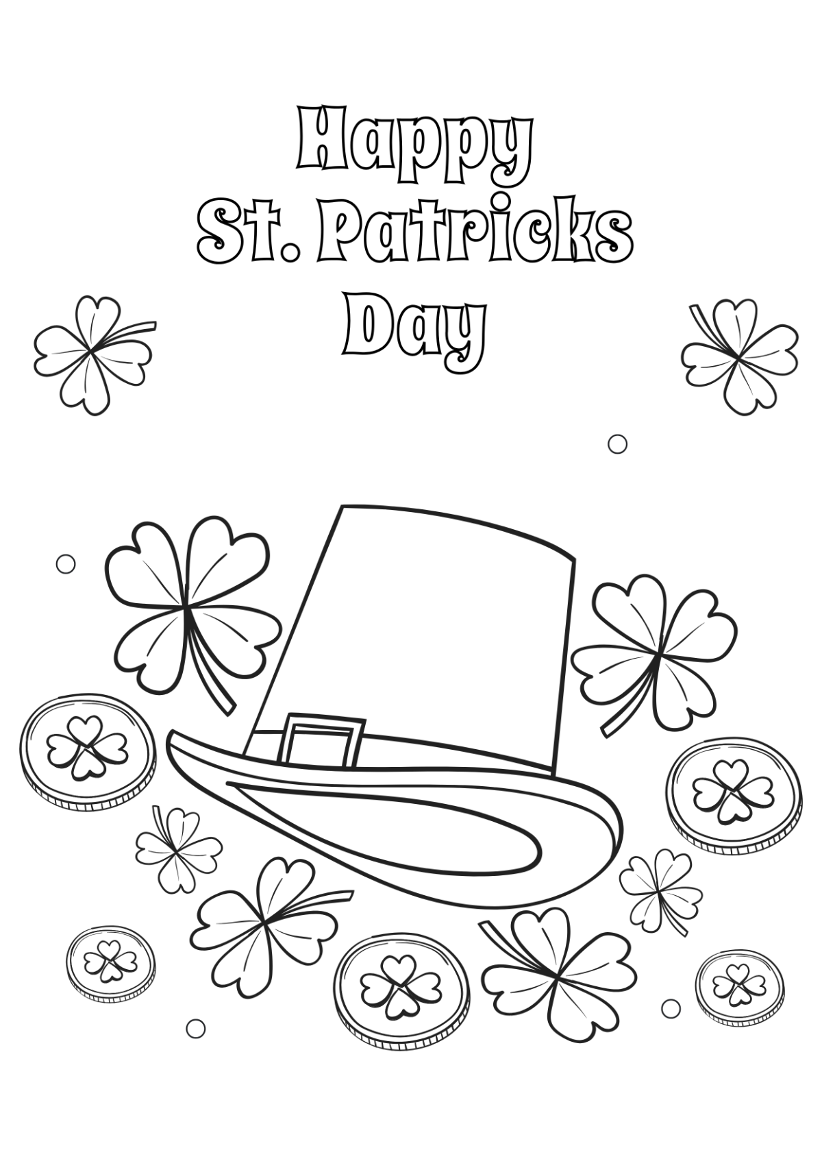 Free Happy St. Patrick's Day Drawing Template