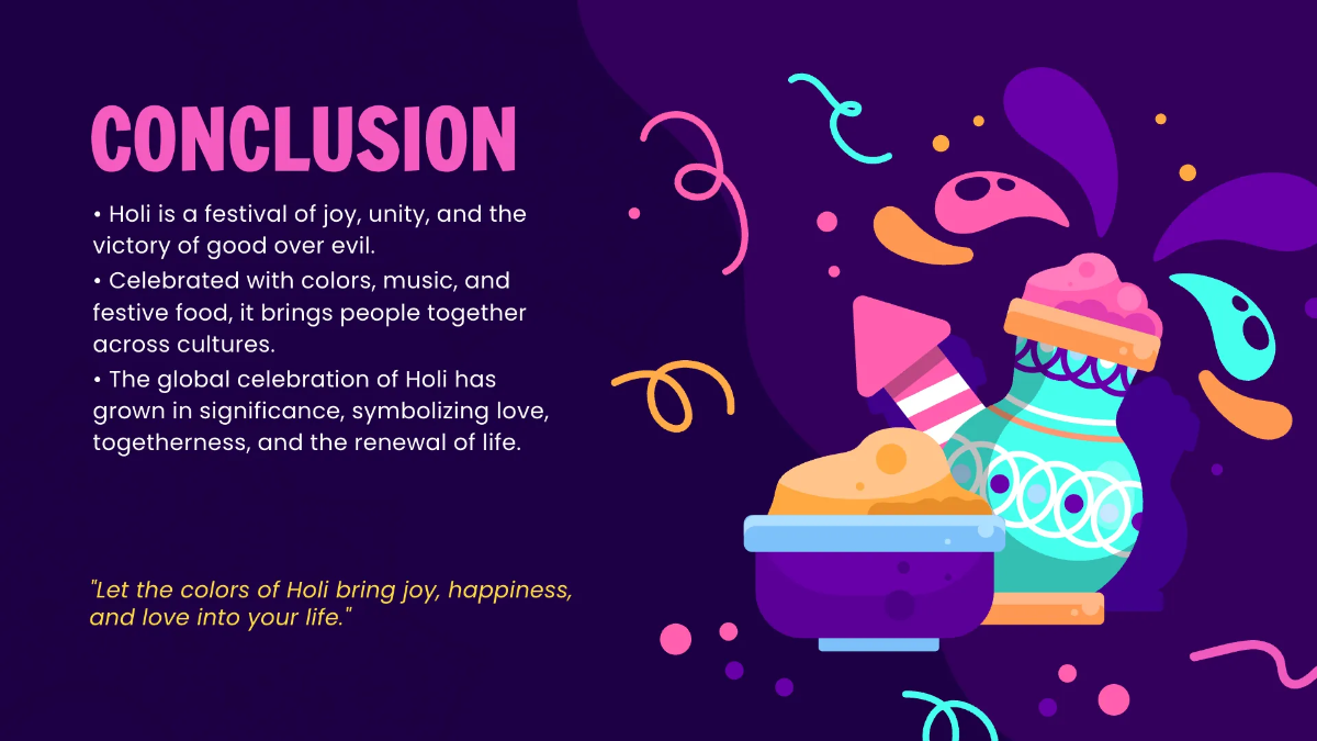 Free Holi Presentation Template to Edit Online