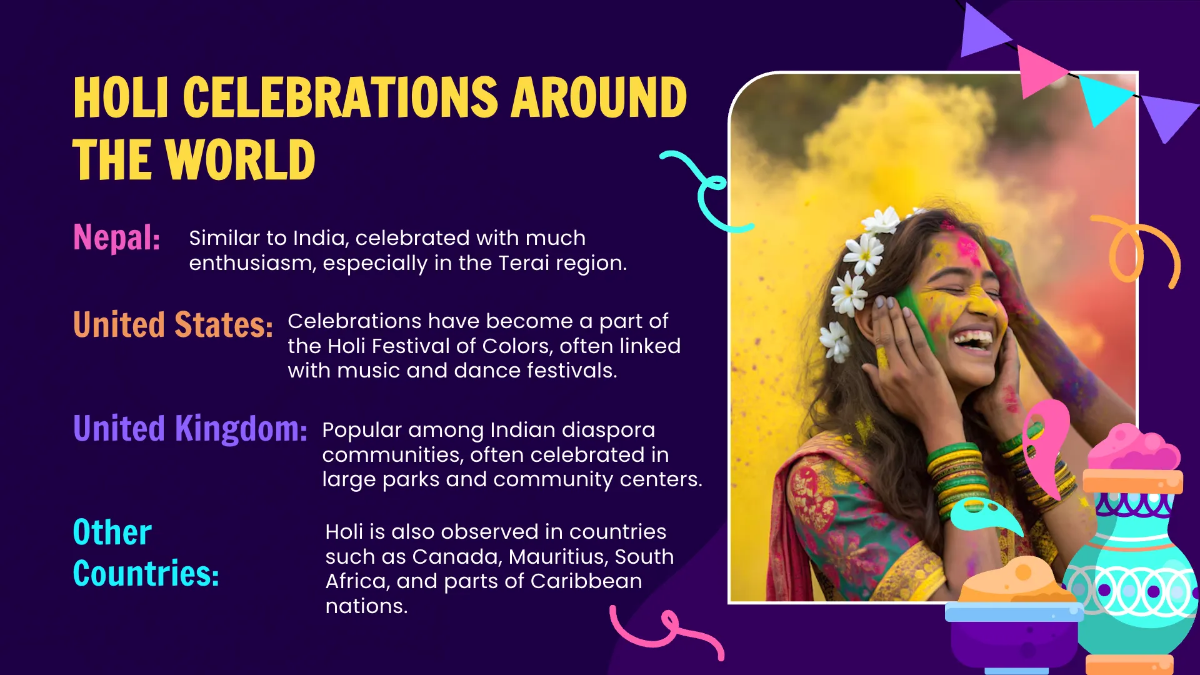 Free Holi Presentation Template to Edit Online