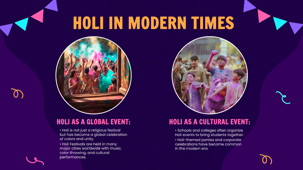 Free Holi Presentation Template to Edit Online