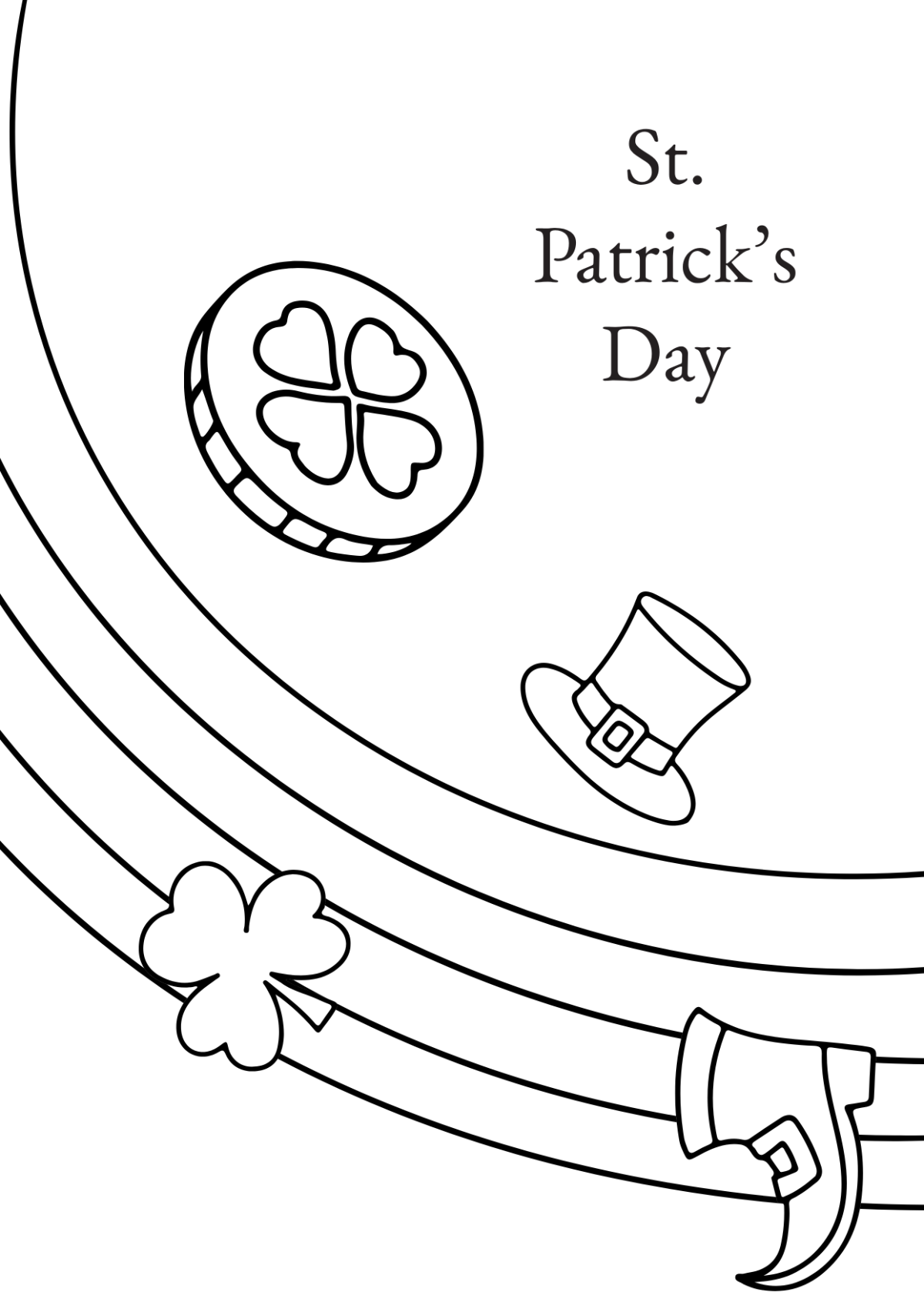 Free St. Patrick's Day Sketch Drawing Template