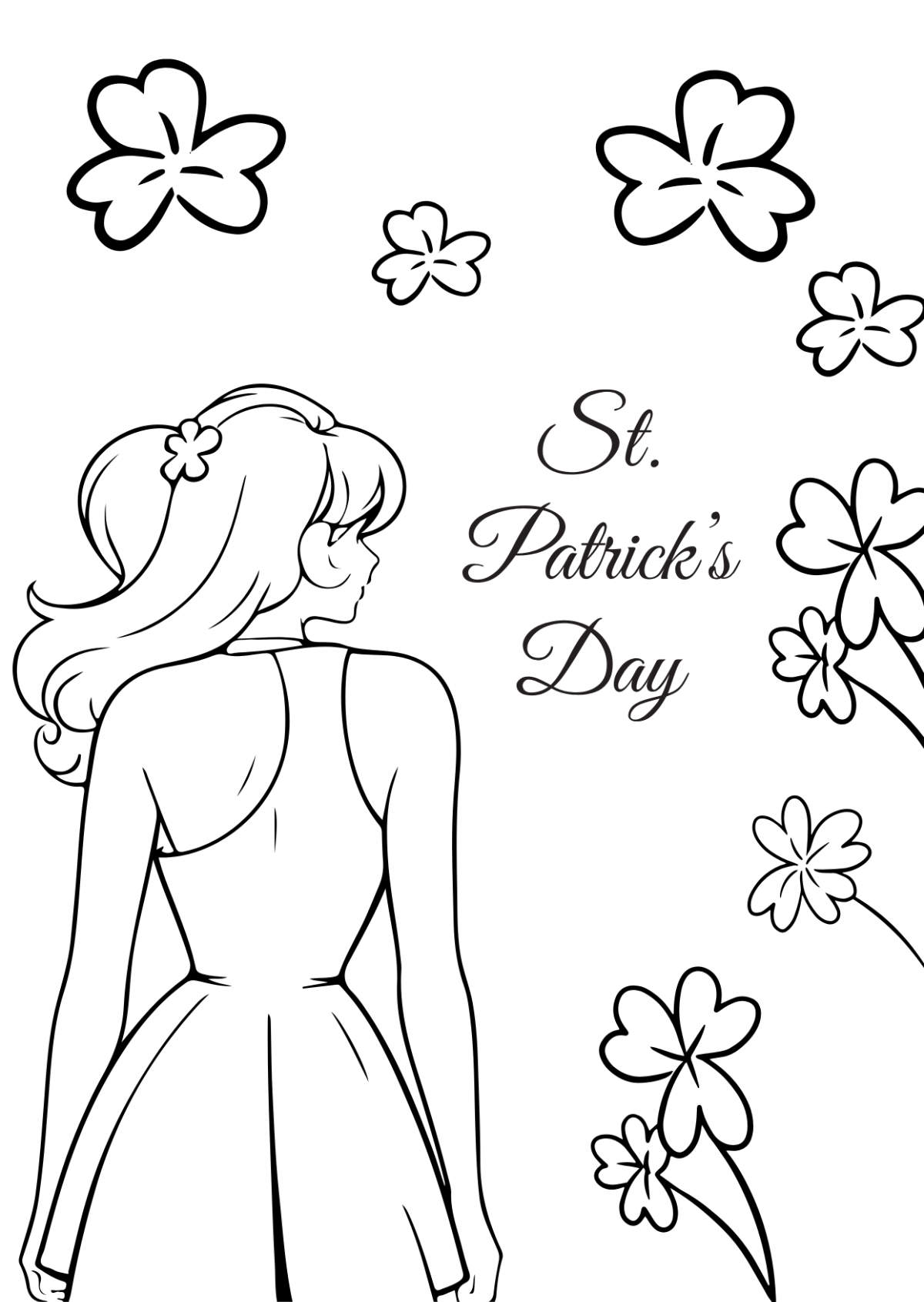 Free Beautiful St. Patrick's Day Drawing Template