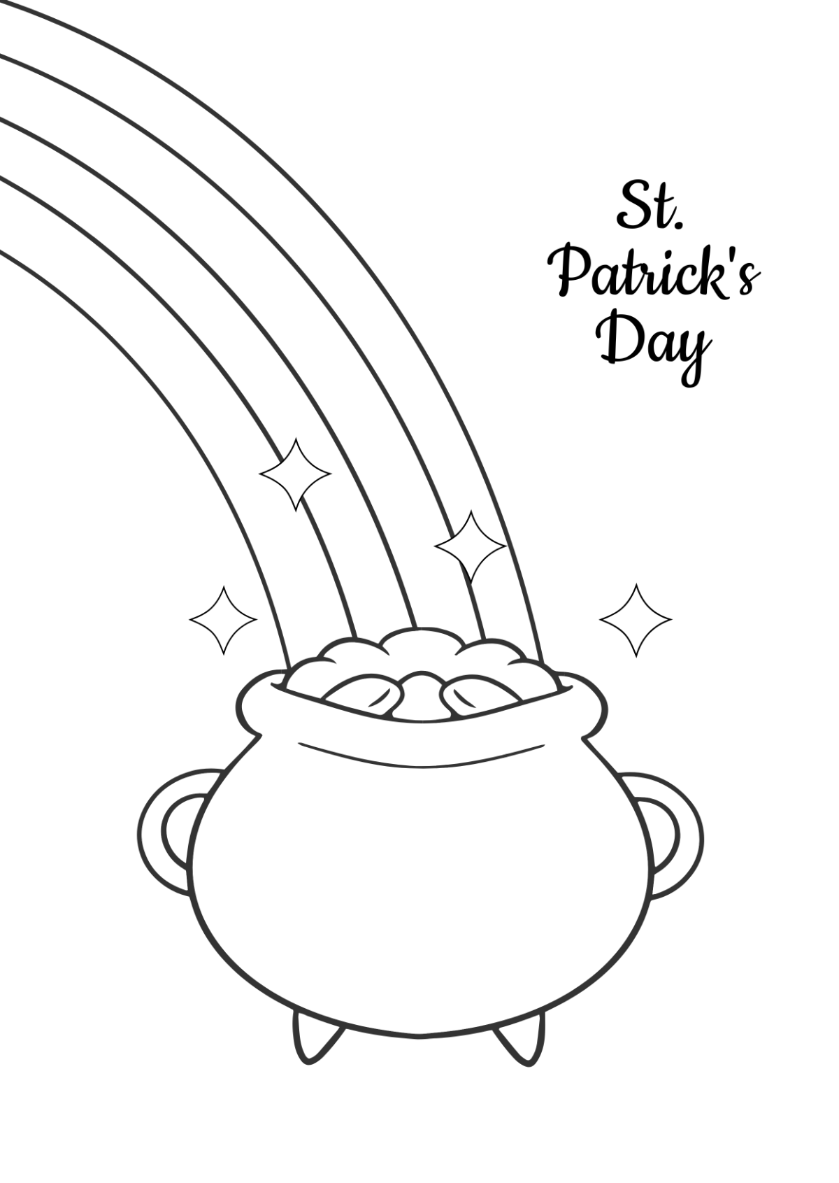 Free St. Patrick's  Day Rainbow Drawing Template