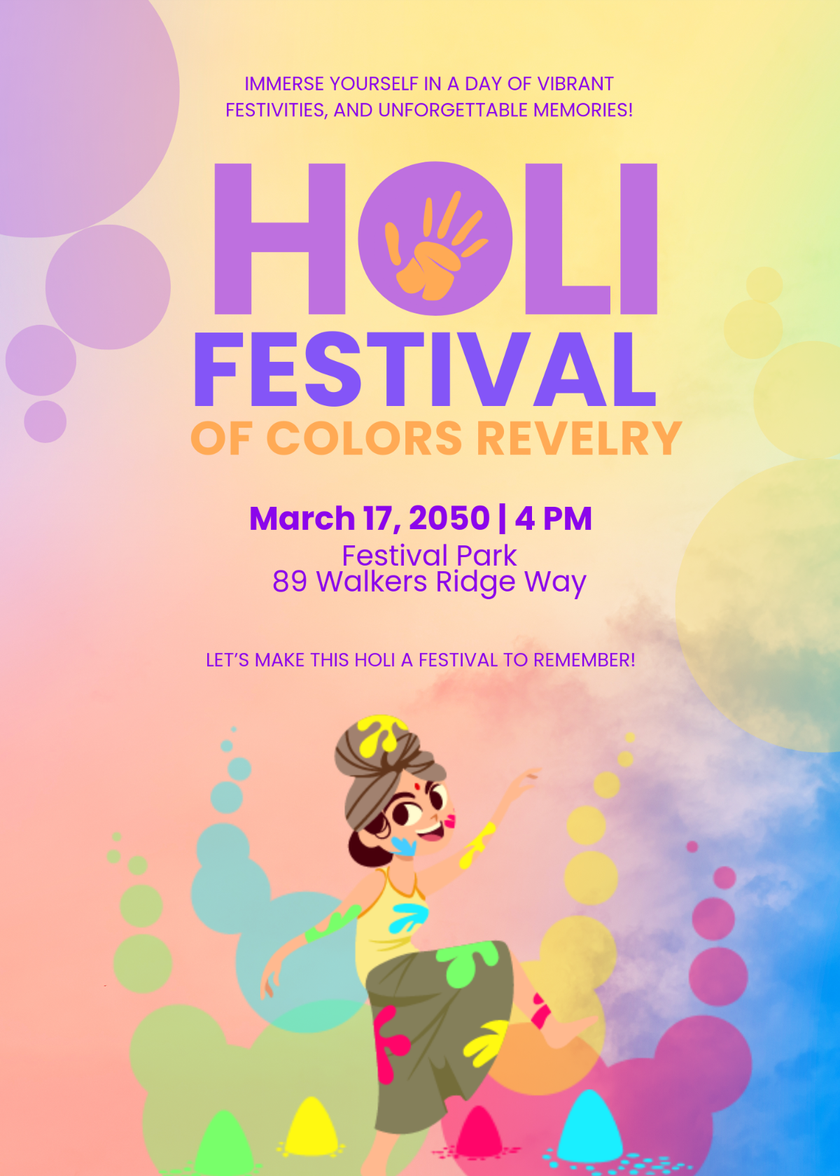 holi invitation backgrounds