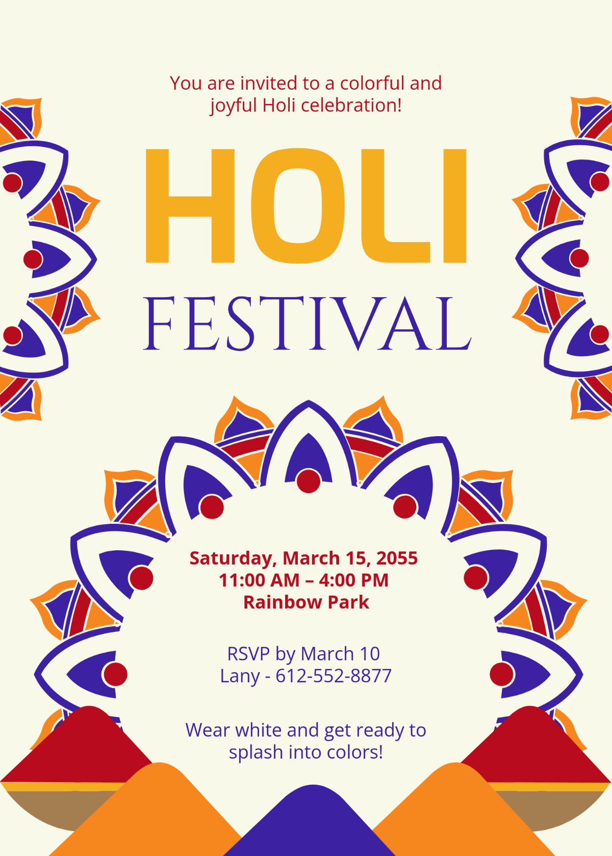 holi party flyers