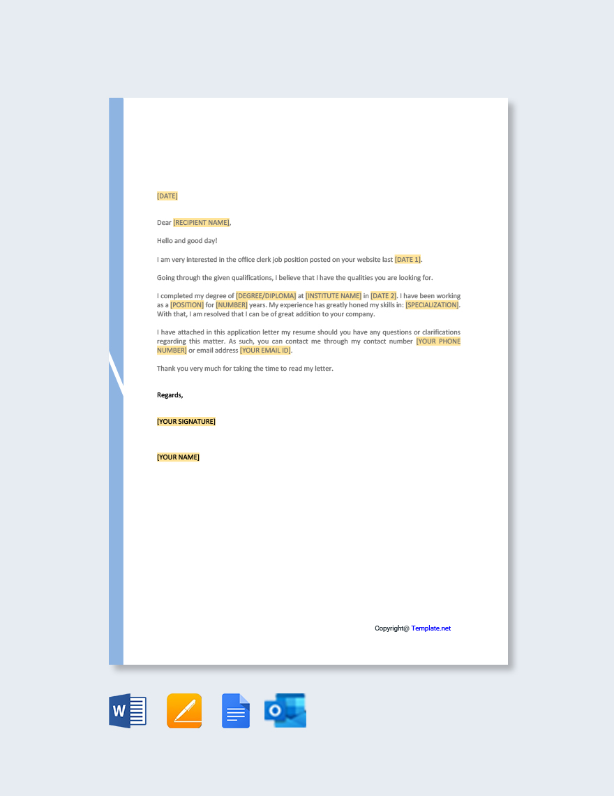 Email Application Letter Template - Google Docs, Word | Template.net