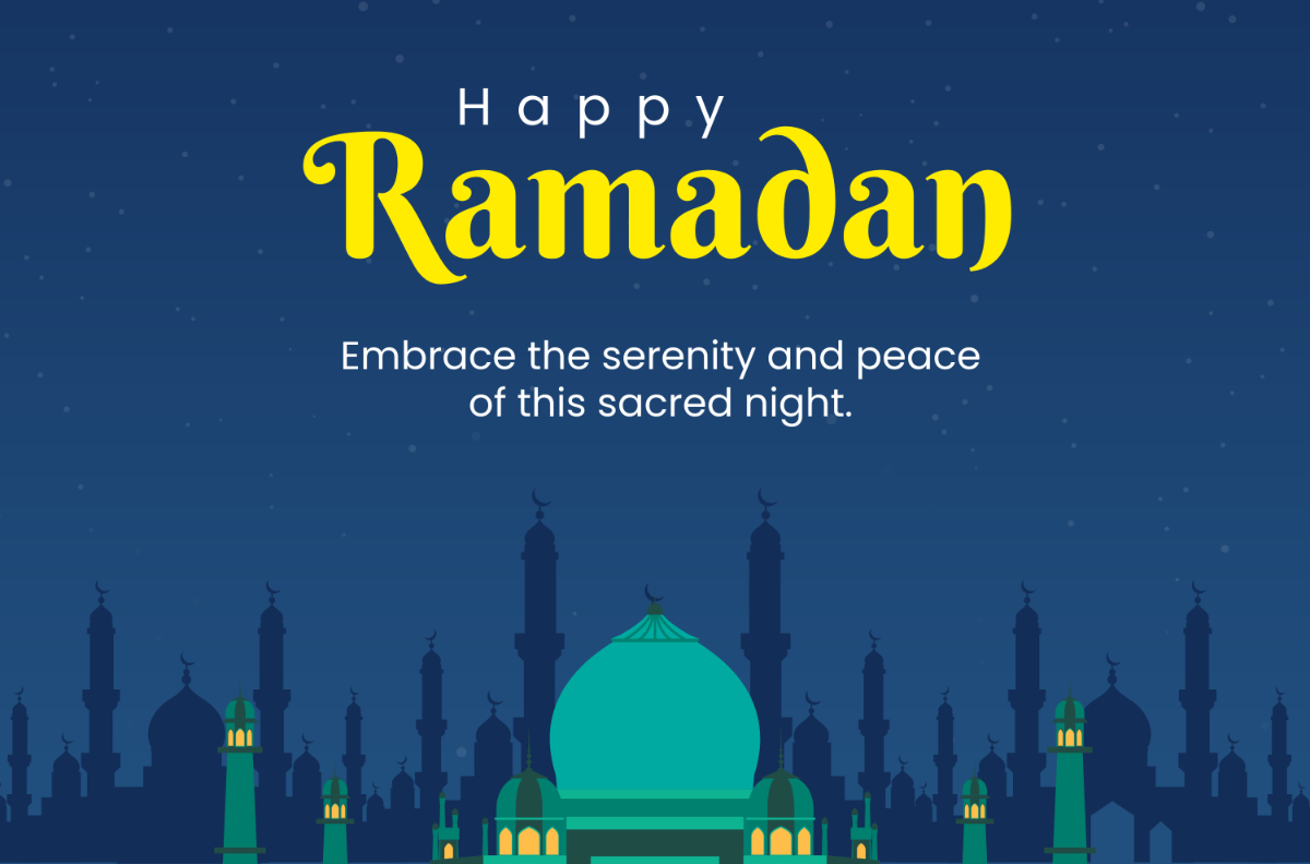 Free Ramadan Night Skyline Banner Template