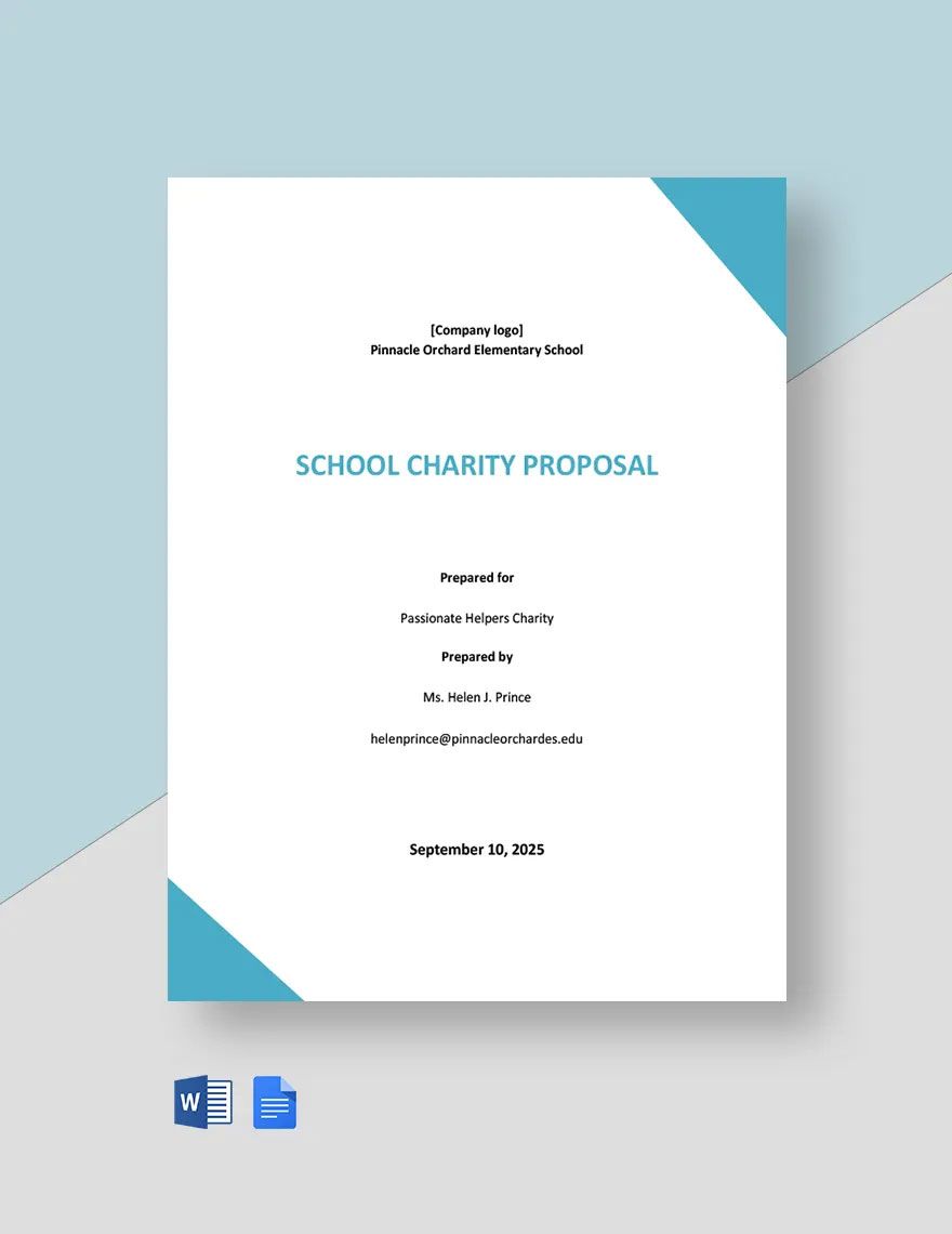 School Charity Proposal Template
