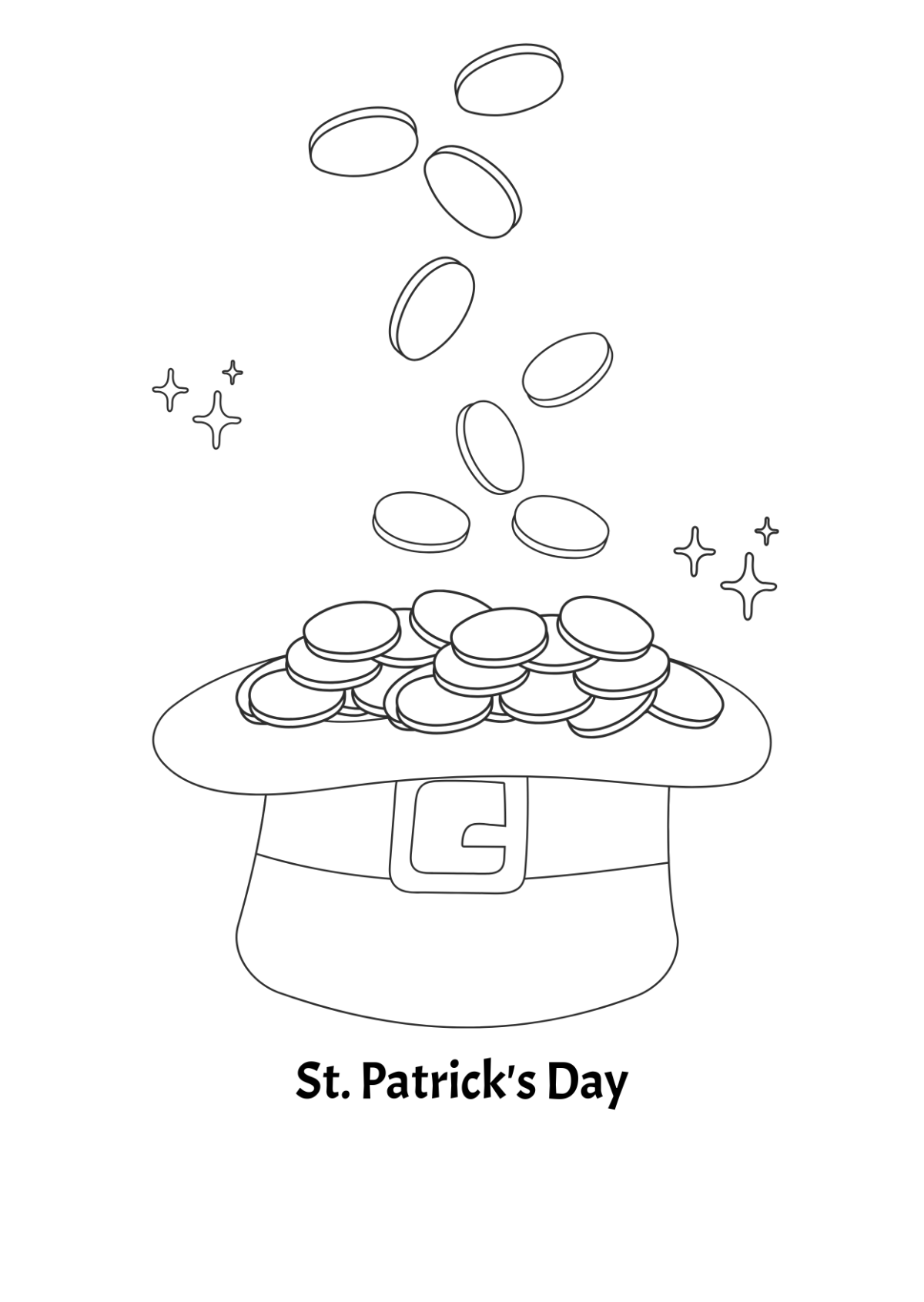 Free St. Patrick's Day Pot of Gold Drawing Template