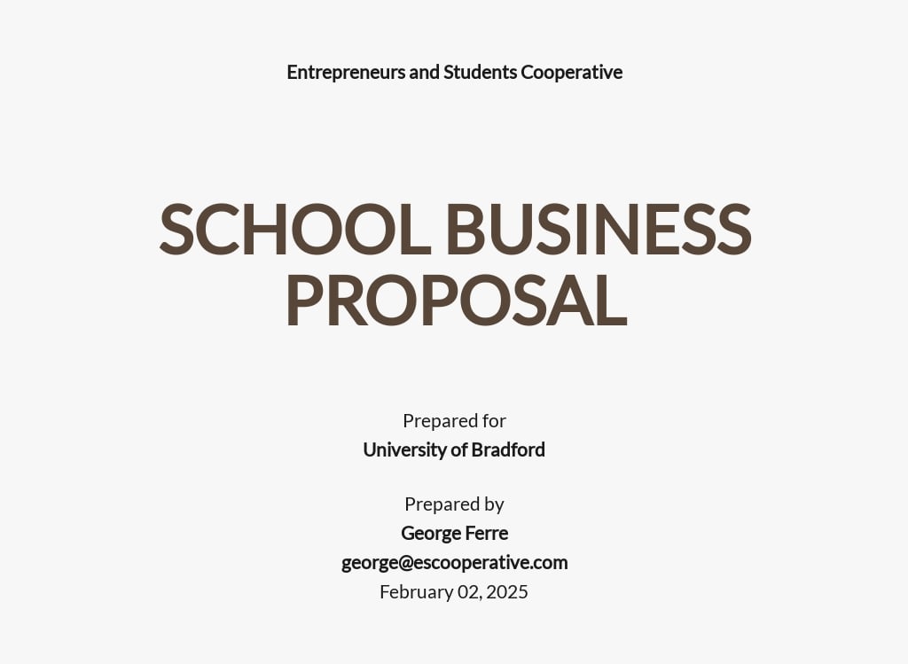 school business plan proposal