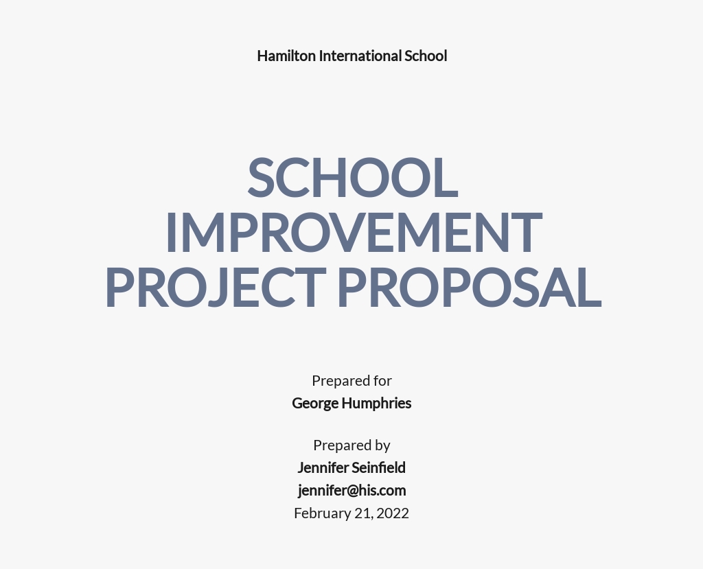 Free Sample School Project Proposal Template - Google Docs, Word
