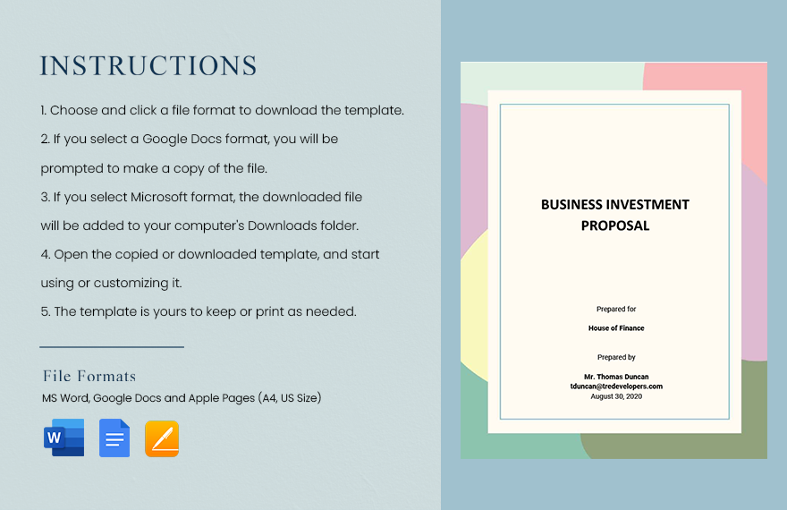 Investment Business Proposal Template