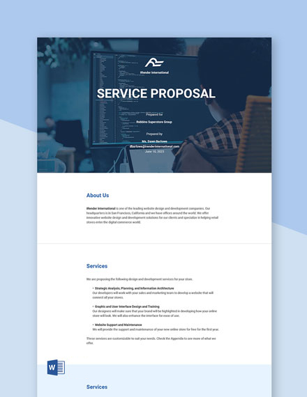 6+ FREE Services Proposal Templates - Word | Google Docs | Apple (MAC ...