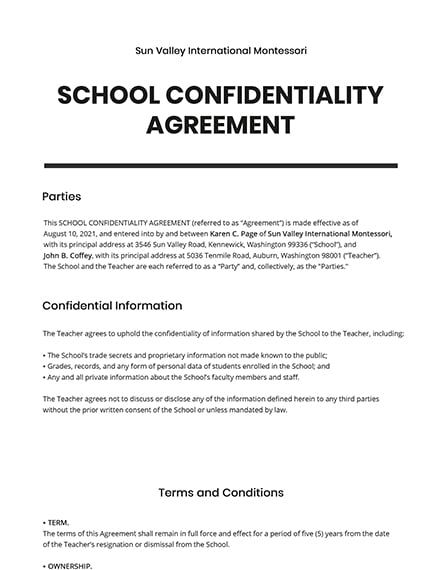 agreement confidentiality template pro word