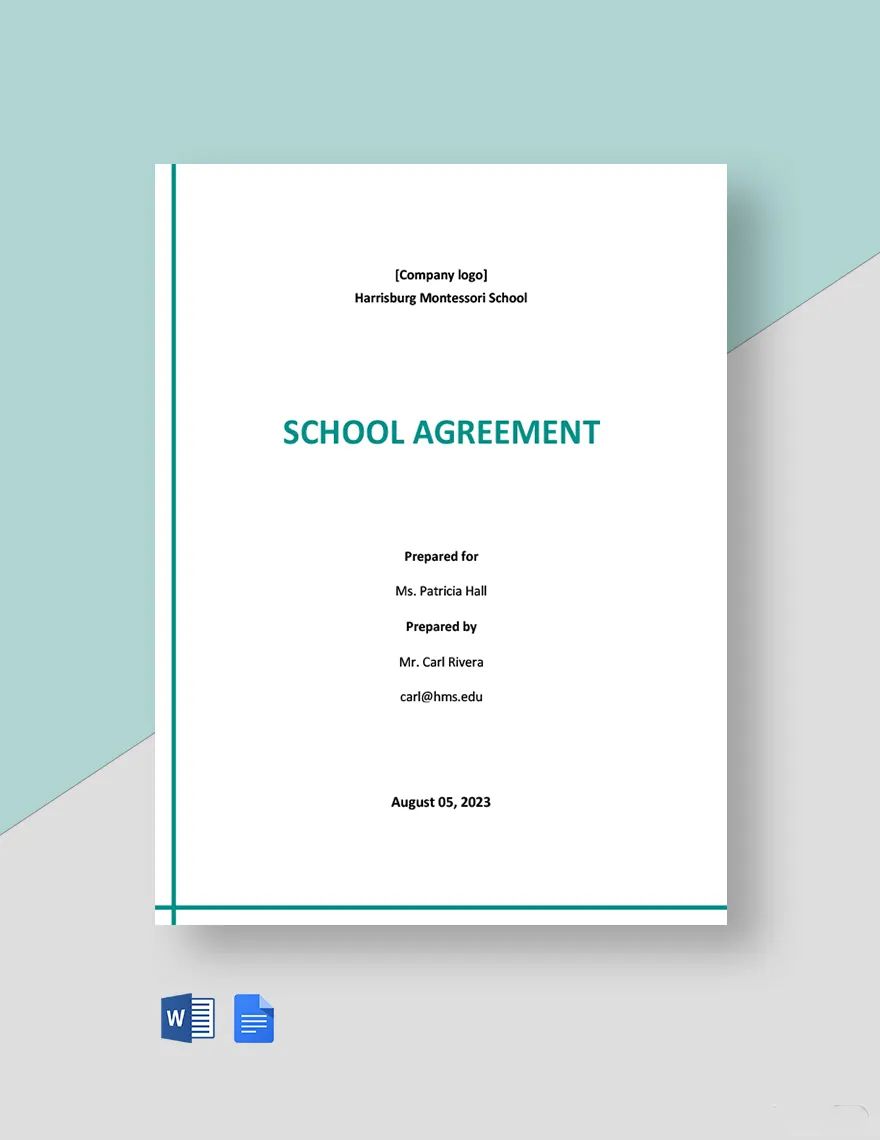 Simple School Agreement Template