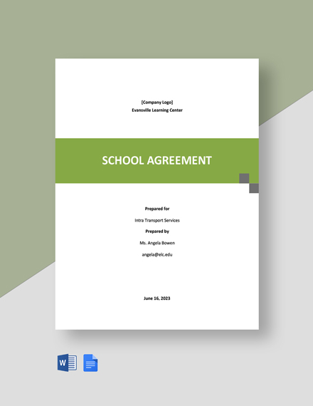 FREE Sample School Agreement - Word | Google Docs | Template.net