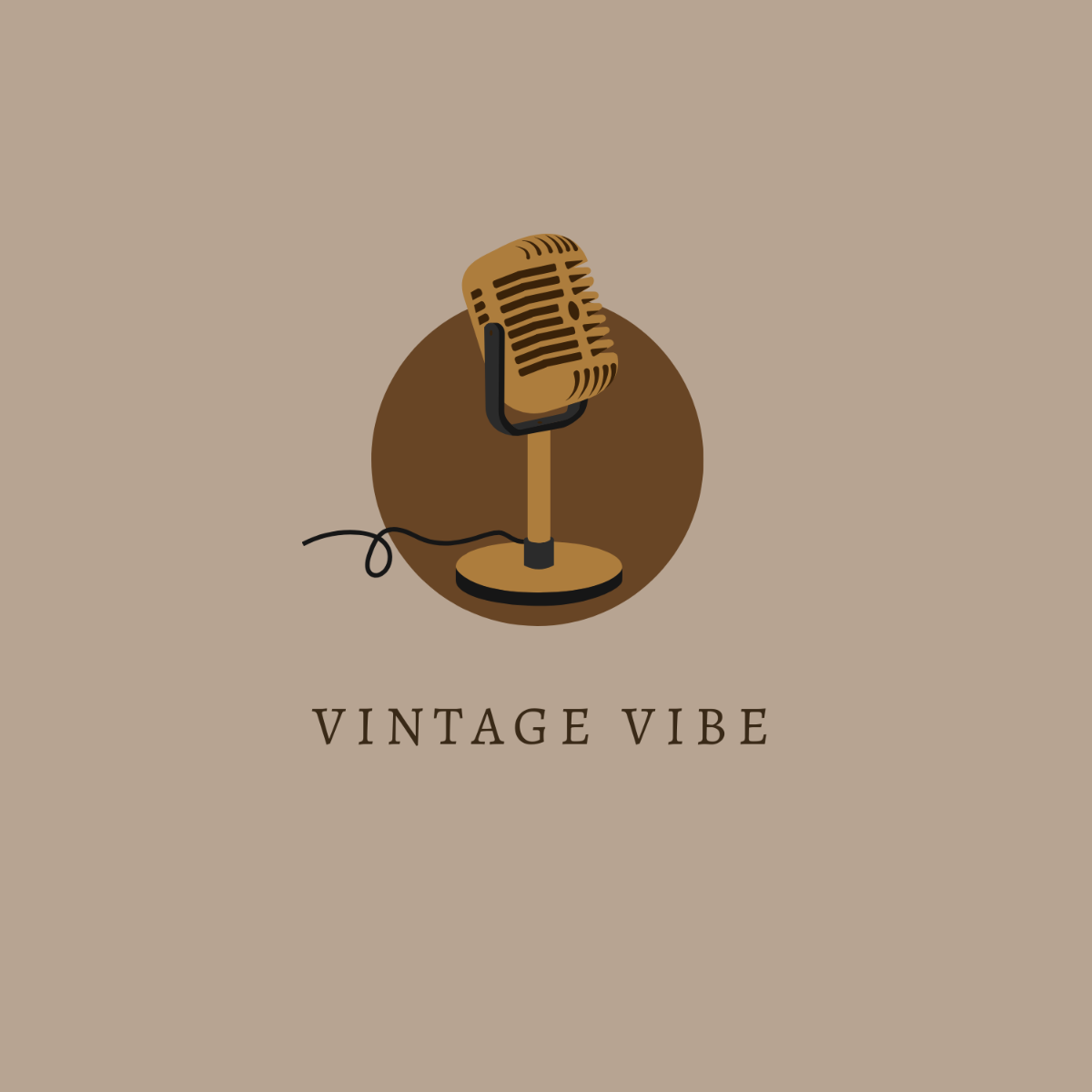 Vintage Podcast Logo - Edit Online & Download