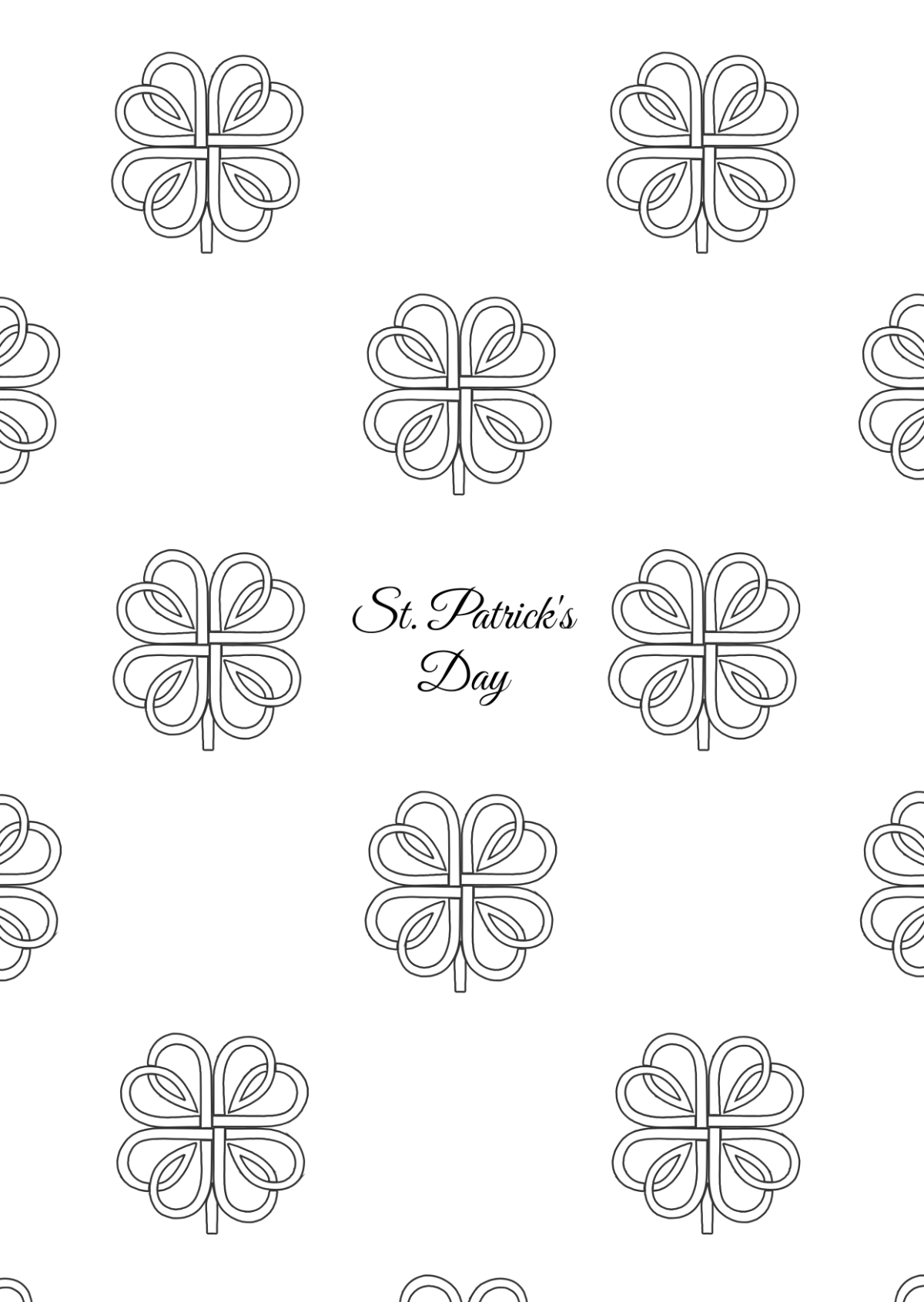 Free St. Patrick's Day Pattern Drawing Template