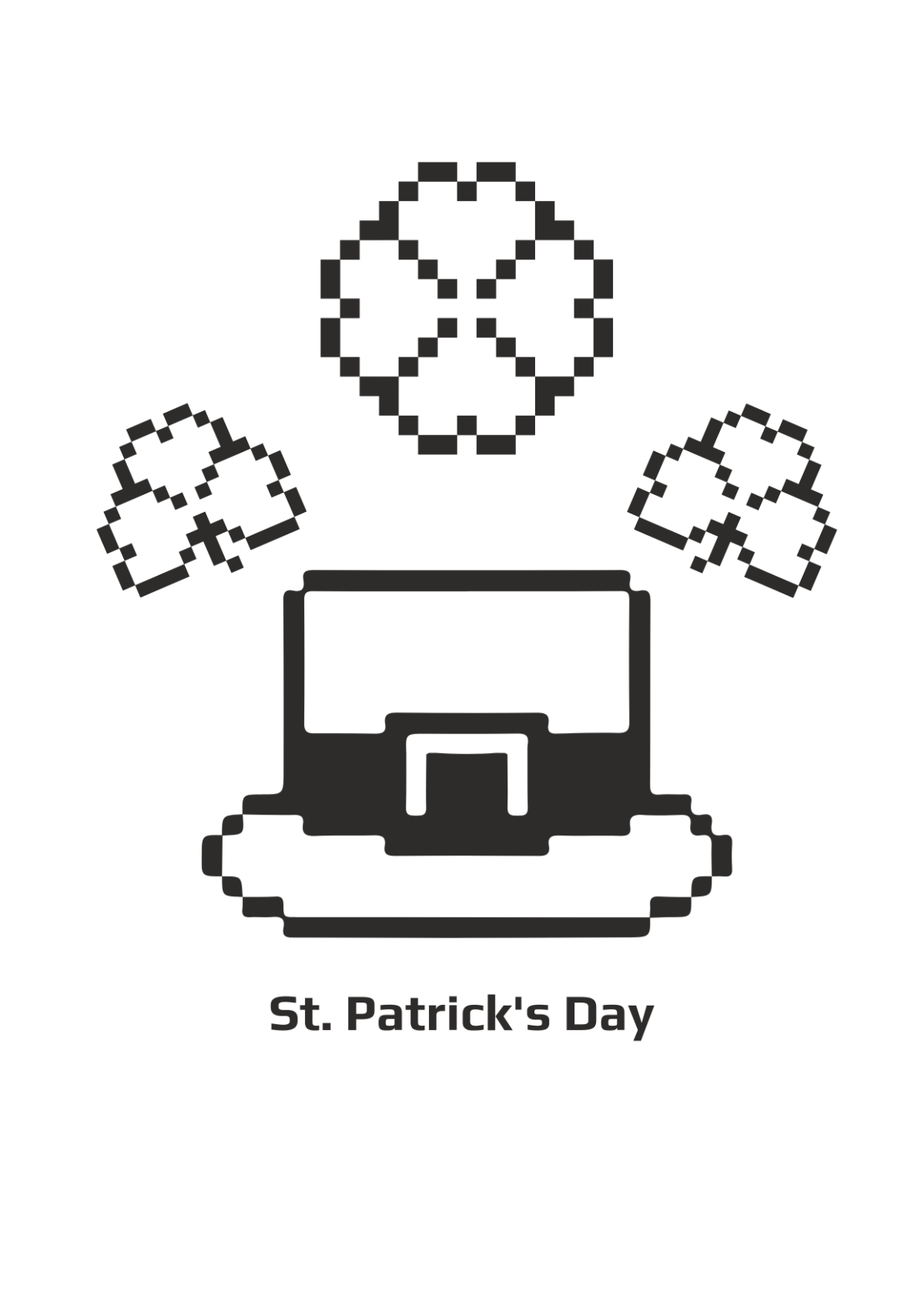 Free Simple St. Patrick's Day Pixel Art Drawing Template