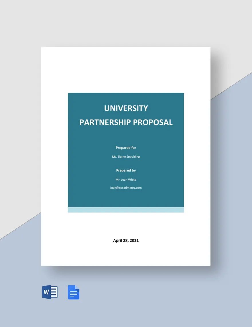 Editable University Partnership Proposal Template