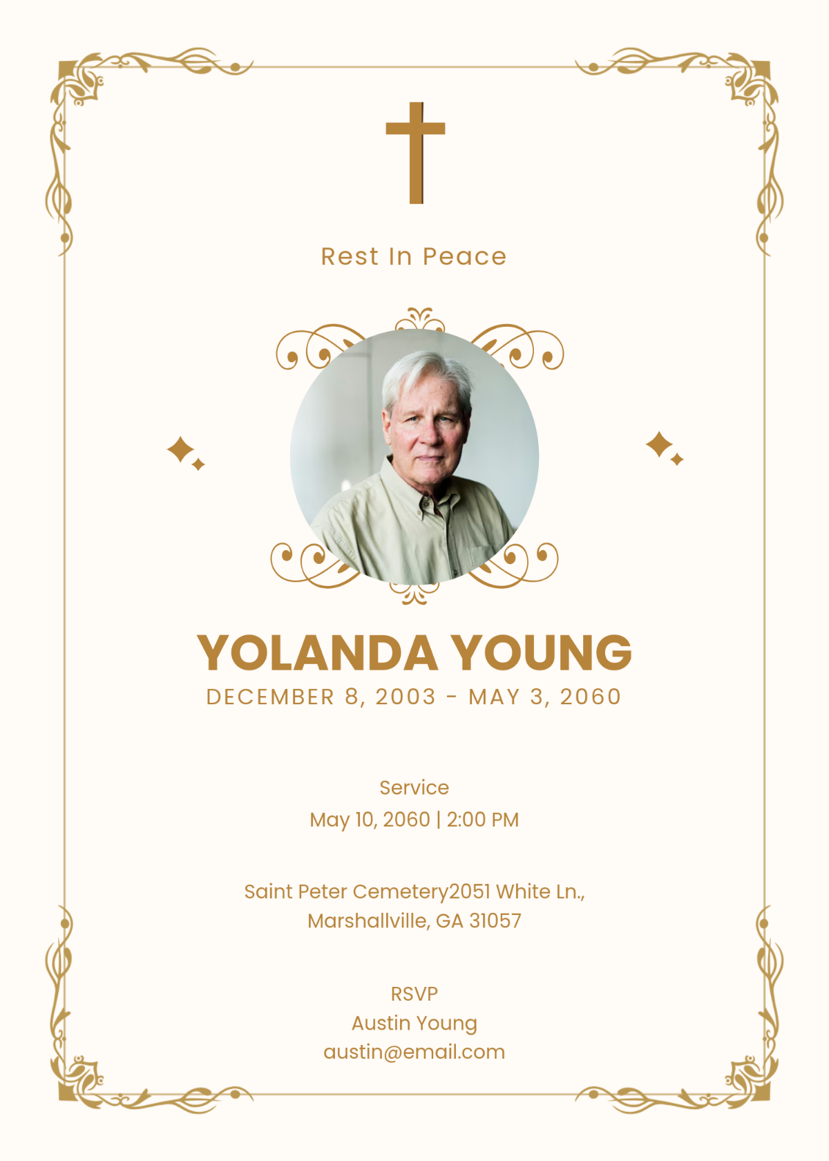 Free Catholic Burial Invitation Template
