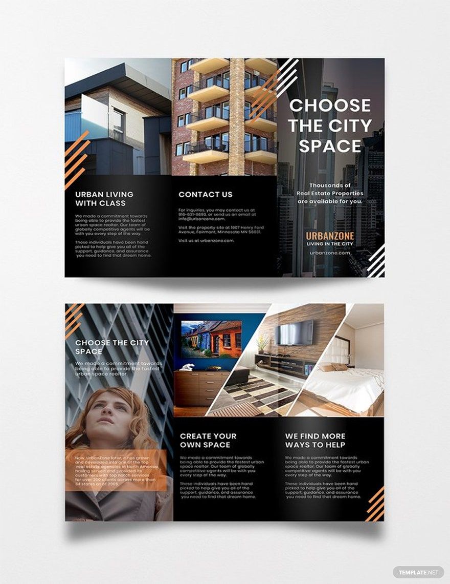 Urban Real Estate Brochure Template in Word, Google Docs, Illustrator, PSD, Apple Pages, Publisher, InDesign