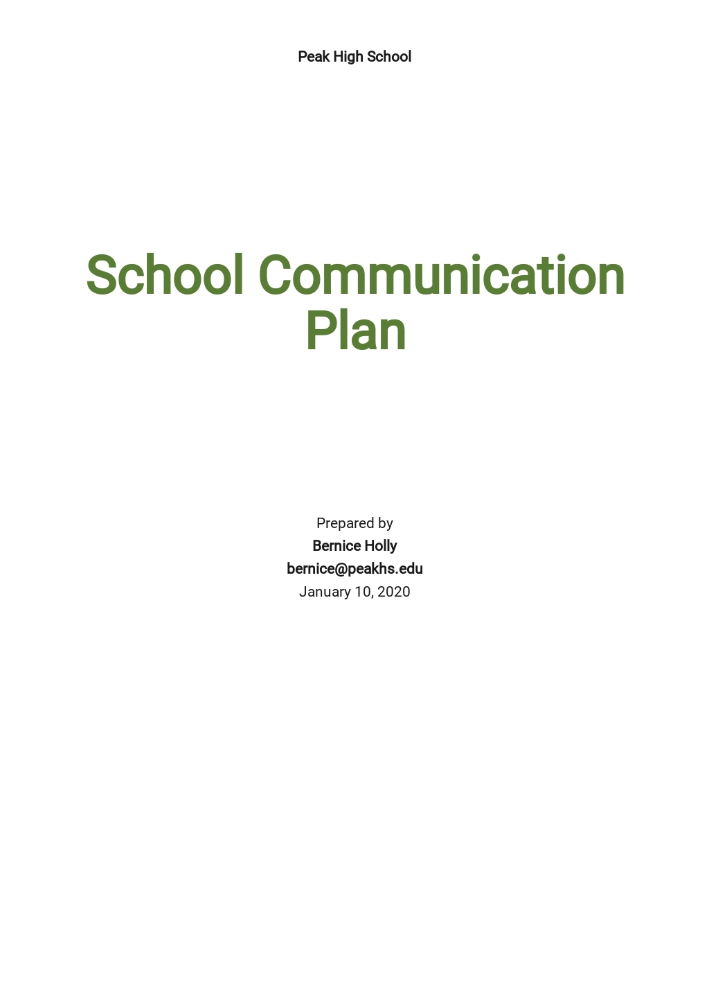 School Communication Plan