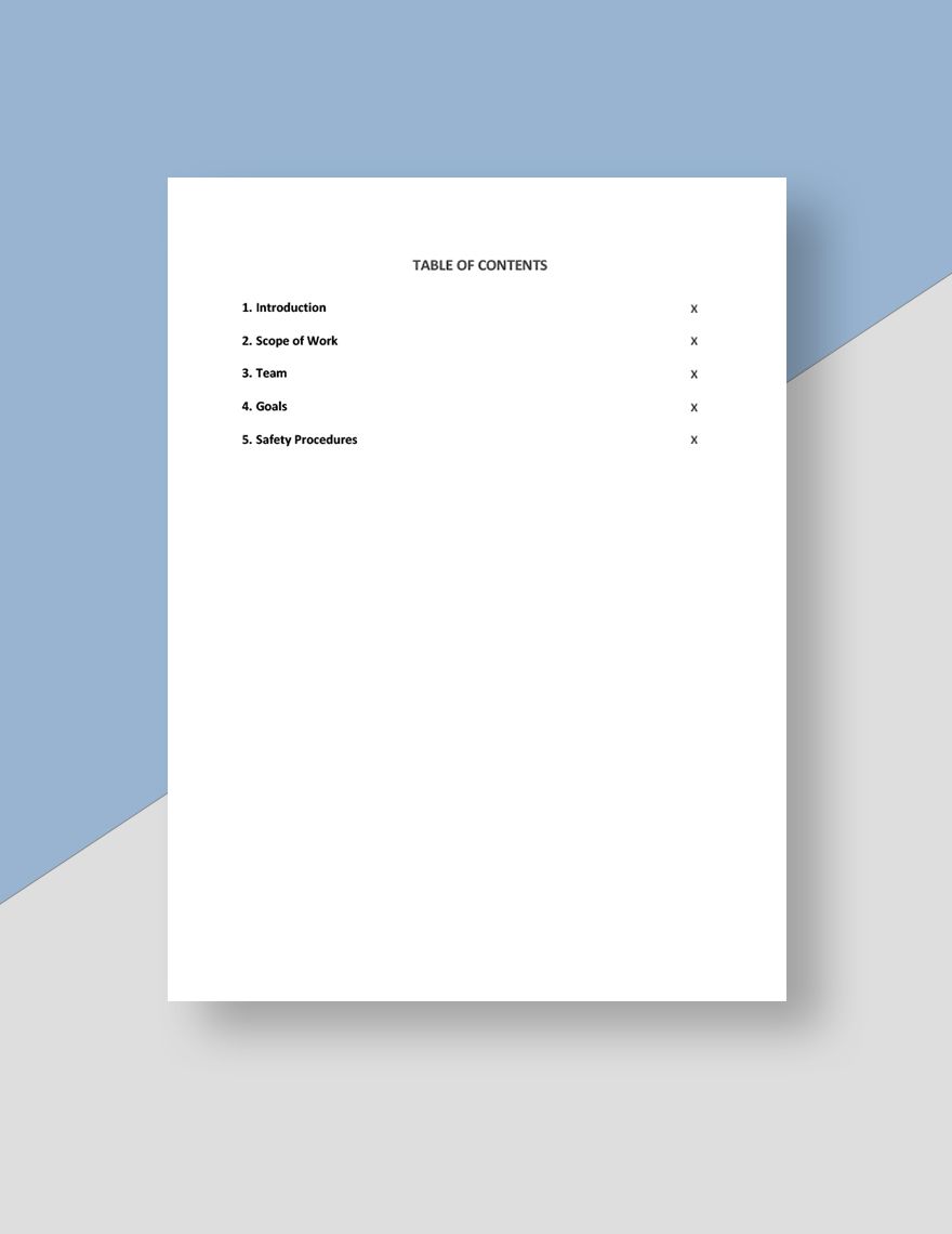 Health and Safety Plan Template - Google Docs, Word, Apple Pages ...