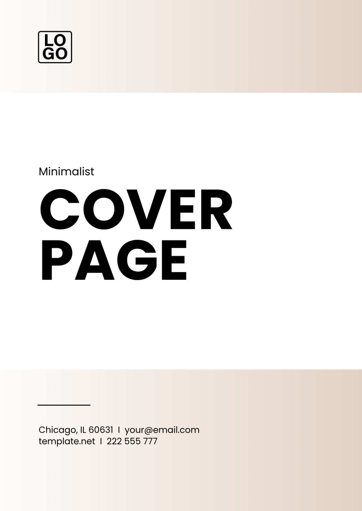 Free Minimalist Cover Page Template