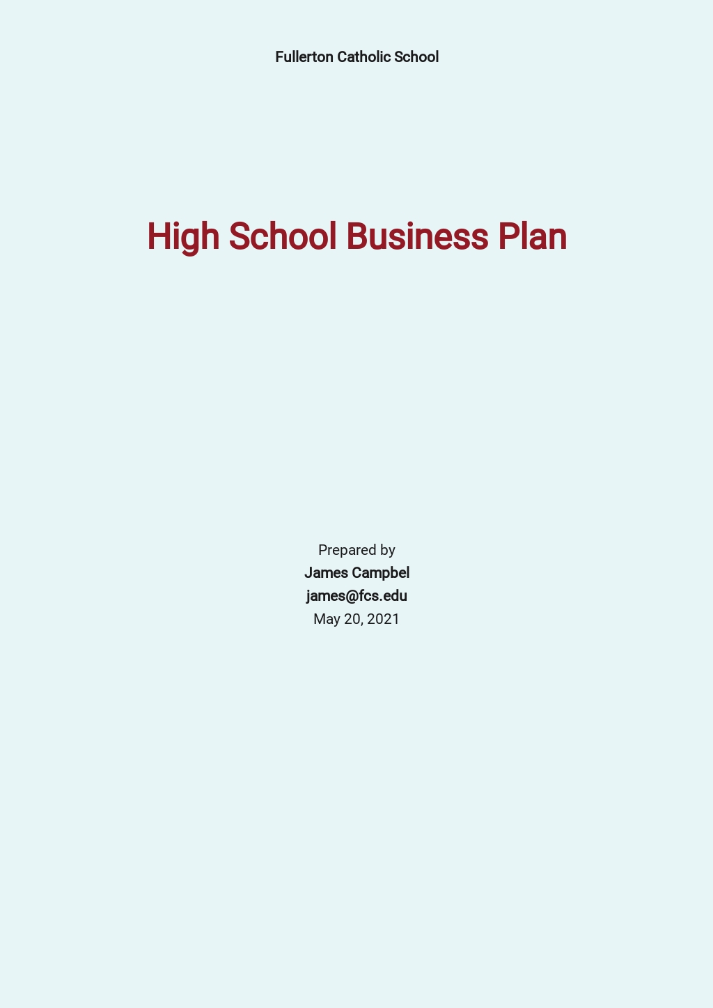 Free Basic Sales Plan Template