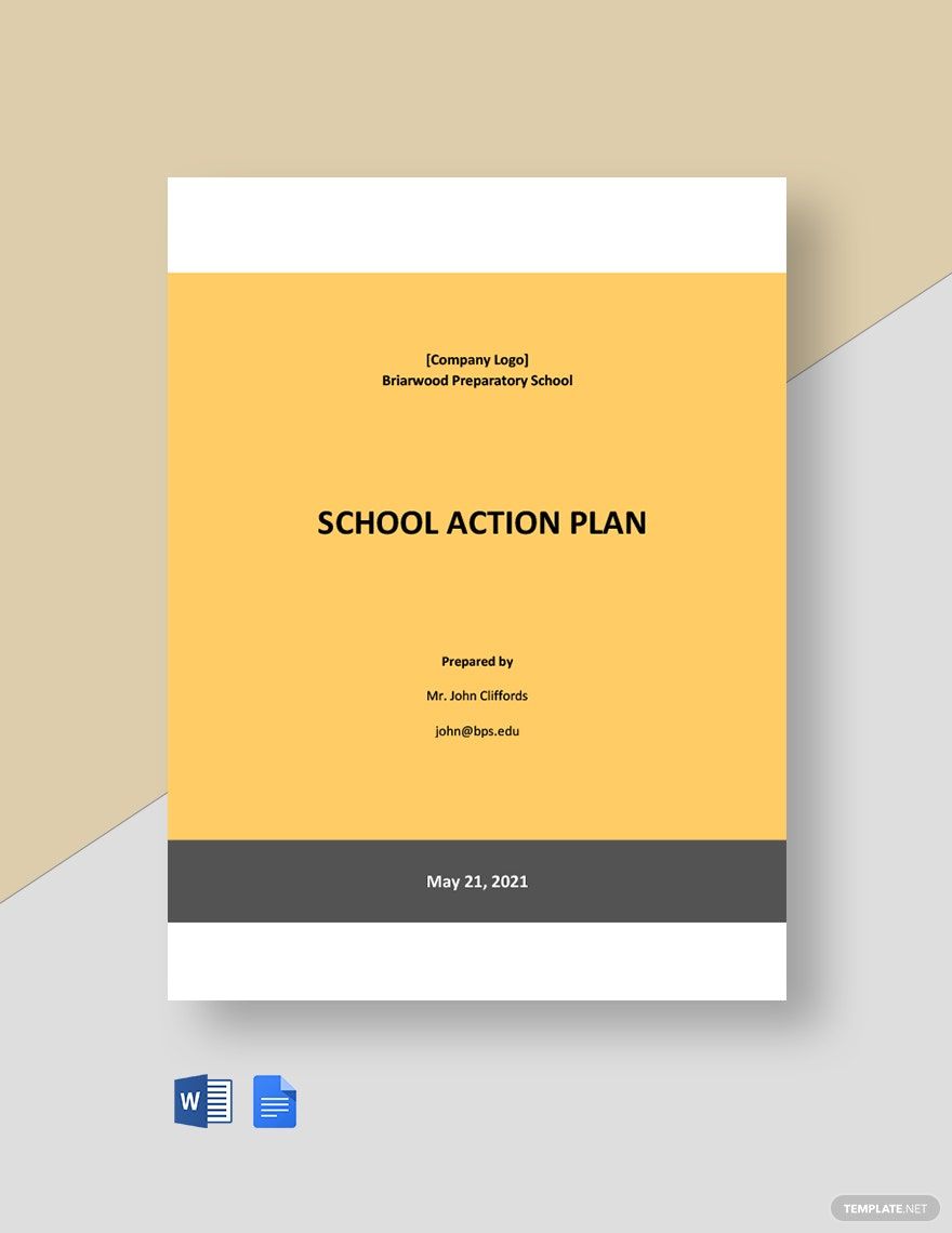 Sample School Action Plan Template